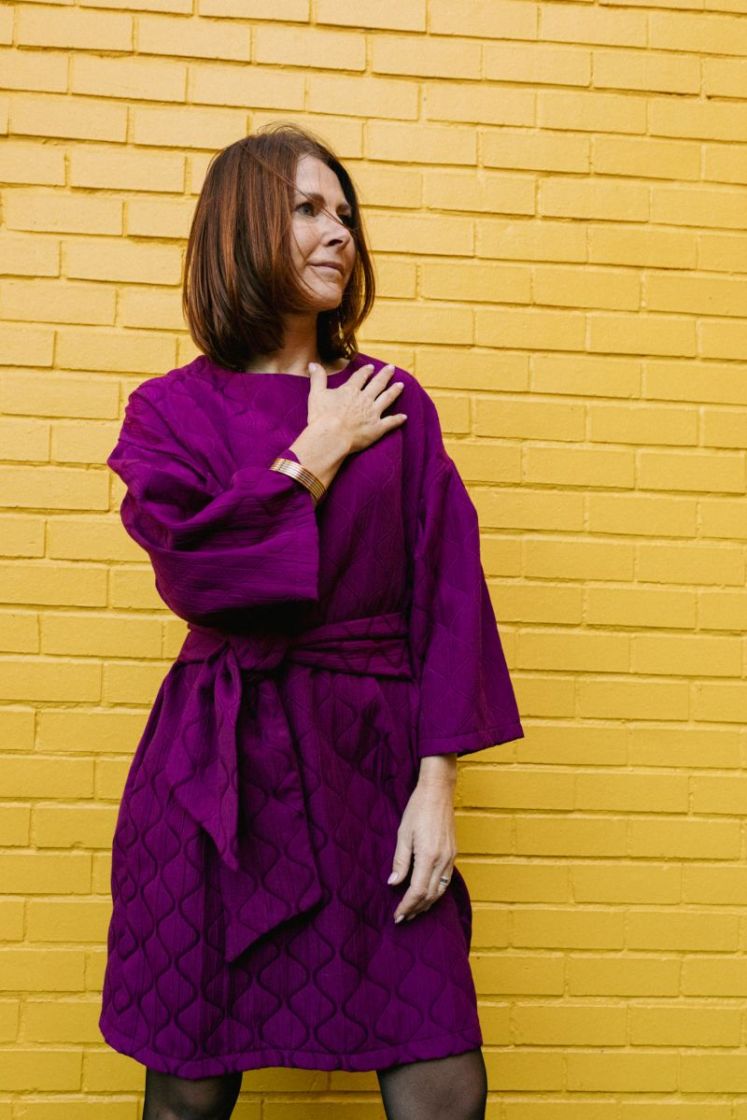 Eva robe matelasse PURPLE